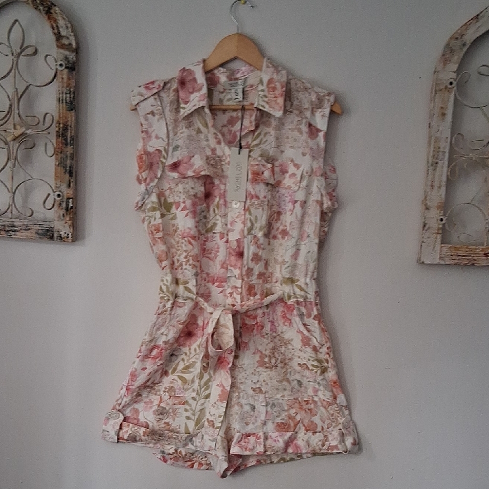Rachel Zoe Floral Jumpsuit - Pink and Green